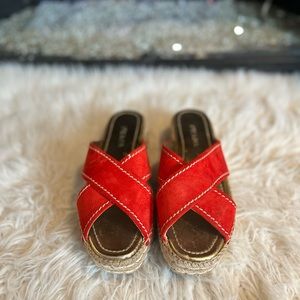 Prada Red Suede Espadrilles